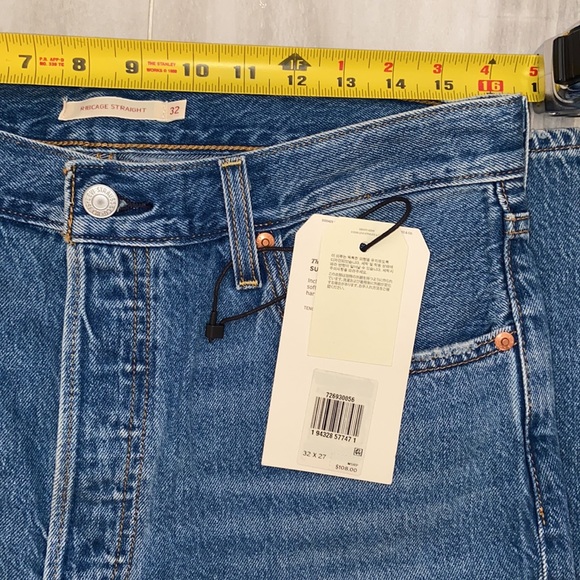 Levi’s Premium Ribcage Straight Ankle (2021), Capital E, 32x27, NWT, $108 MSRP - Picture 7 of 15